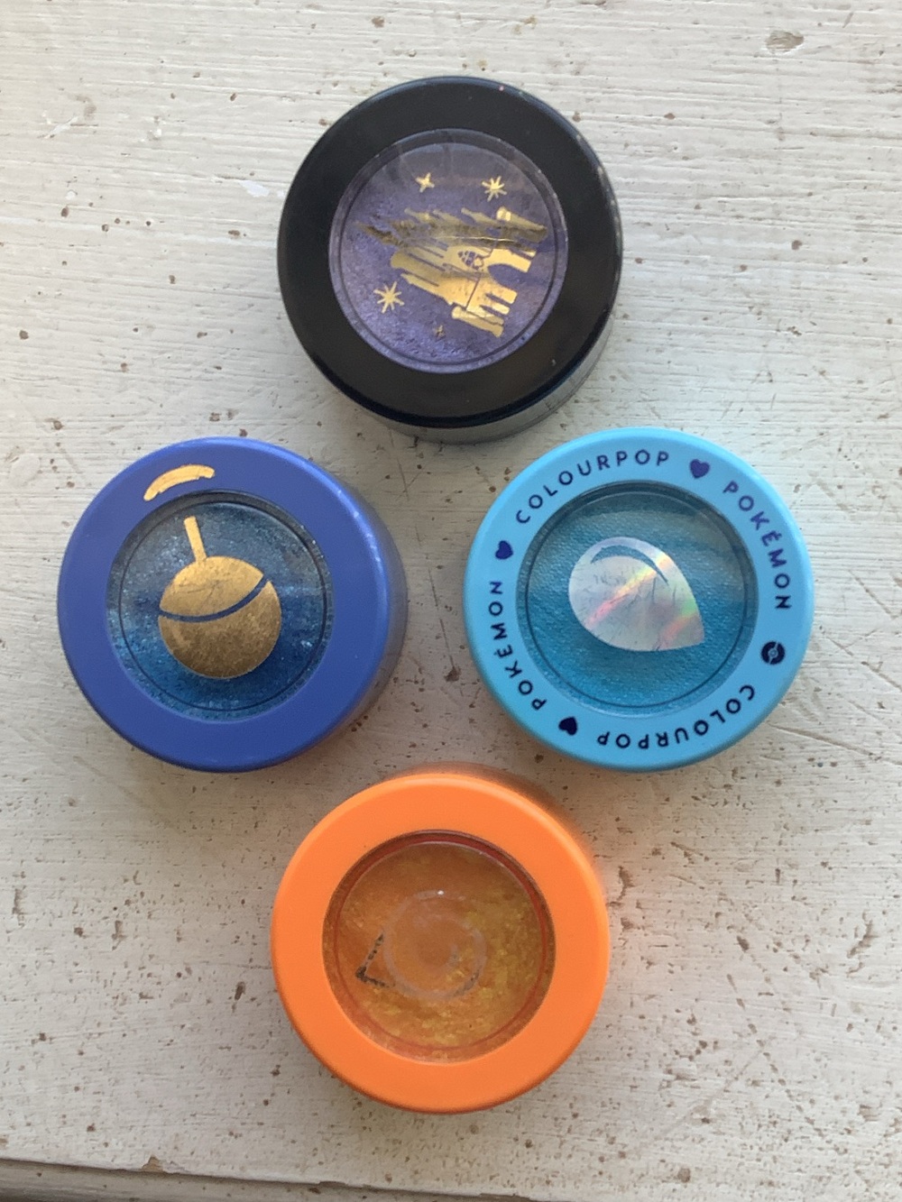 Colourpop Eyeshadow Singles — Blue, Purple, Teal, Orange